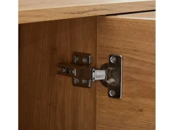 Móvel De Tv|Hauss Spole Móvel TV com 2 portas, 2 gavetas e 2 nichos, madeira e preto Natural claro