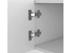 Móvel De Tv|Hauss Spole Móvel TV com 2 portas, 2 gavetas e 3 nichos, corpo , pés de metal dourado Branco