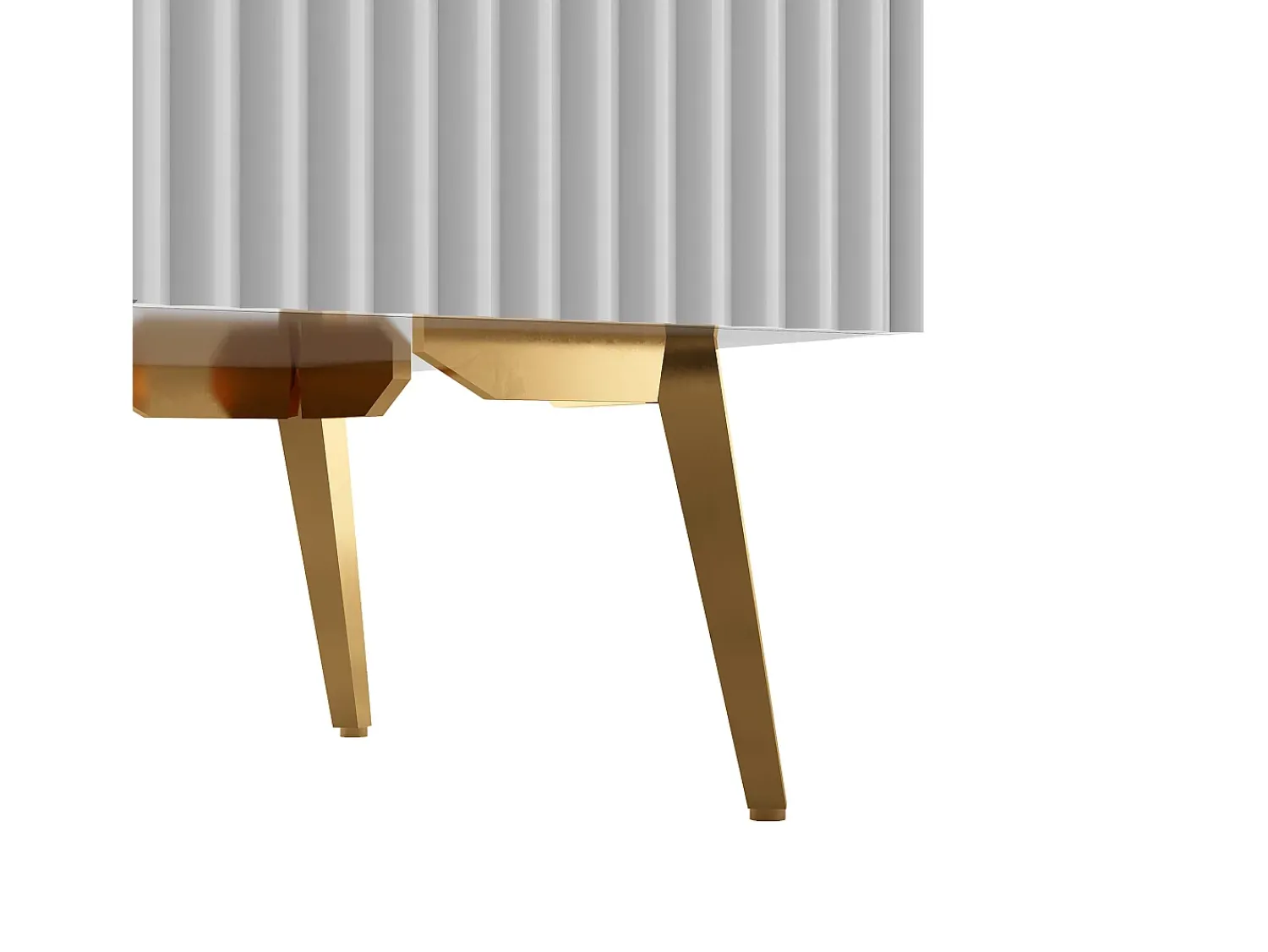 Móvel De Tv|Hauss Spole Móvel TV com 2 portas, 2 gavetas e 3 nichos, corpo , pés de metal dourado Branco