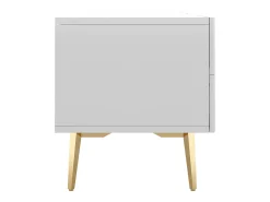 Móvel De Tv|Hauss Spole Móvel TV com 2 portas, 2 gavetas e 3 nichos, corpo , pés de metal dourado Branco