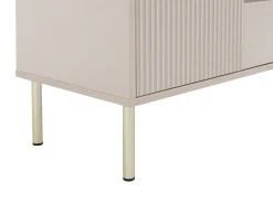 Hot Vente-unique Móvel TV com 2 portas, 2 gavetas e 2 nichos - e dourado - LUNAOR Bege