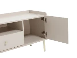 Hot Vente-unique Móvel TV com 2 portas, 2 gavetas e 2 nichos - e dourado - LUNAOR Bege