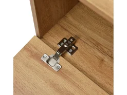 Móvel De Tv*Hauss Spole Móvel TV com 2 portas, 2 gavetas e 2 nichos, em preto e folheado de madeira natural Natural claro