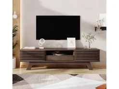 Merax Móvel TV com 2 portas, 1 gaveta e 1 nicho - Aglomerado - 150 x 40 x 44,5 cm - Natural^ Móvel De Tv