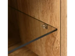 Best Hauss Spole Móvel TV com 3 portas, 2 nichos e LED, corpo em madeira natural clara, pés pretos Natural claro