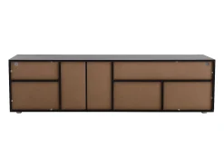 Móvel De Tv|Hauss Spole Móvel TV com 3 portas, 5 nichos e LED, Preto