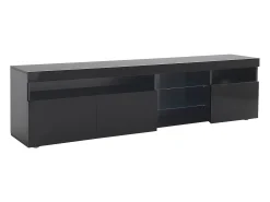 Móvel De Tv|Hauss Spole Móvel TV com 3 portas, 5 nichos e LED, Preto