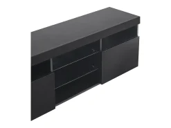 Móvel De Tv|Hauss Spole Móvel TV com 3 portas, 5 nichos e LED, Preto