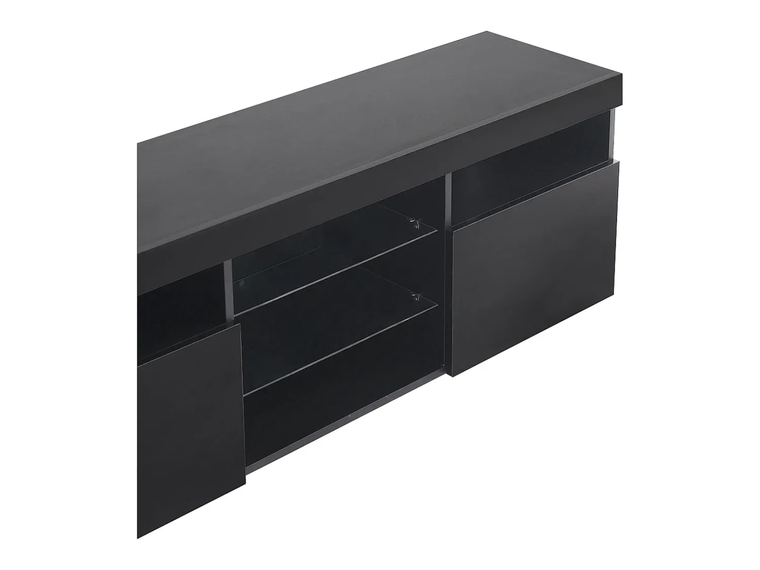 Móvel De Tv|Hauss Spole Móvel TV com 3 portas, 5 nichos e LED, Preto