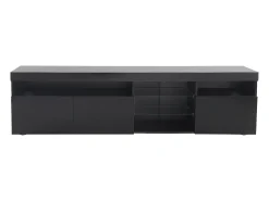 Móvel De Tv|Hauss Spole Móvel TV com 3 portas, 5 nichos e LED, Preto