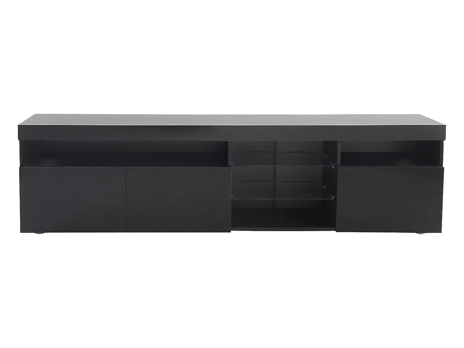 Móvel De Tv|Hauss Spole Móvel TV com 3 portas, 5 nichos e LED, Preto