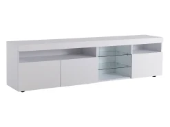 Móvel De Tv*Hauss Spole Móvel TV com 3 portas, 5 nichos e LED, Branco