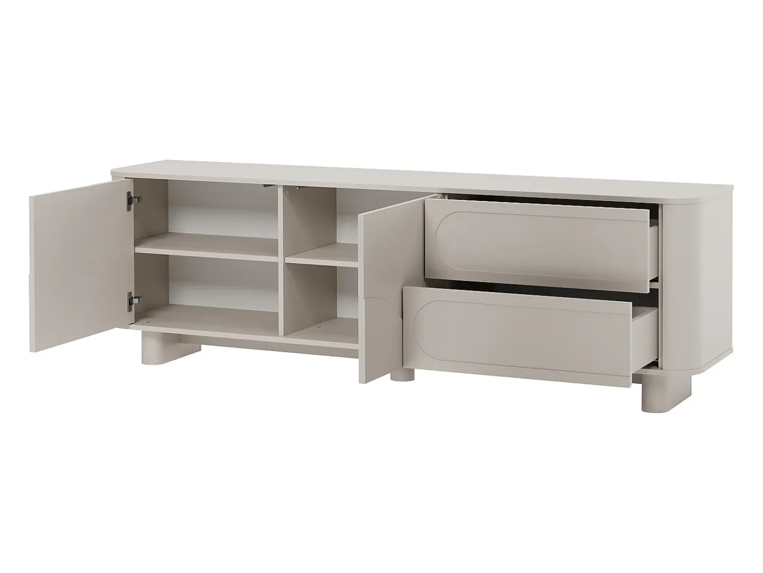 Online Vente-unique Móvel TV com 2 portas e 2 gavetas - - DIGARA Bege