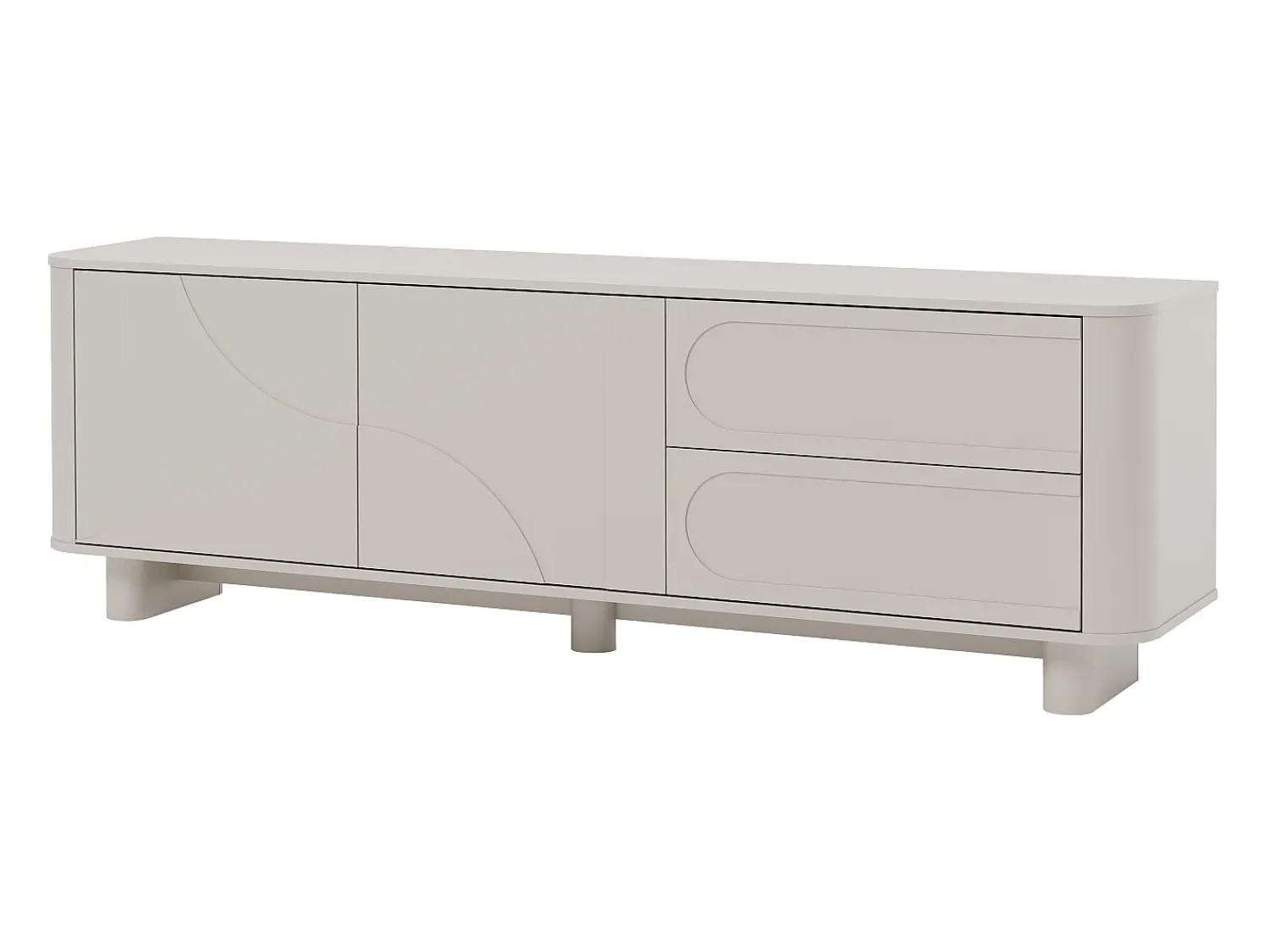 Online Vente-unique Móvel TV com 2 portas e 2 gavetas - - DIGARA Bege