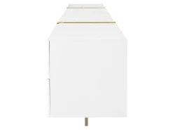 Sale Hauss Spole Móvel TV com 3 portas e 2 gavetas, corpo ranhurado na cor branca com detalhes s - 190x35x45cm Dourado