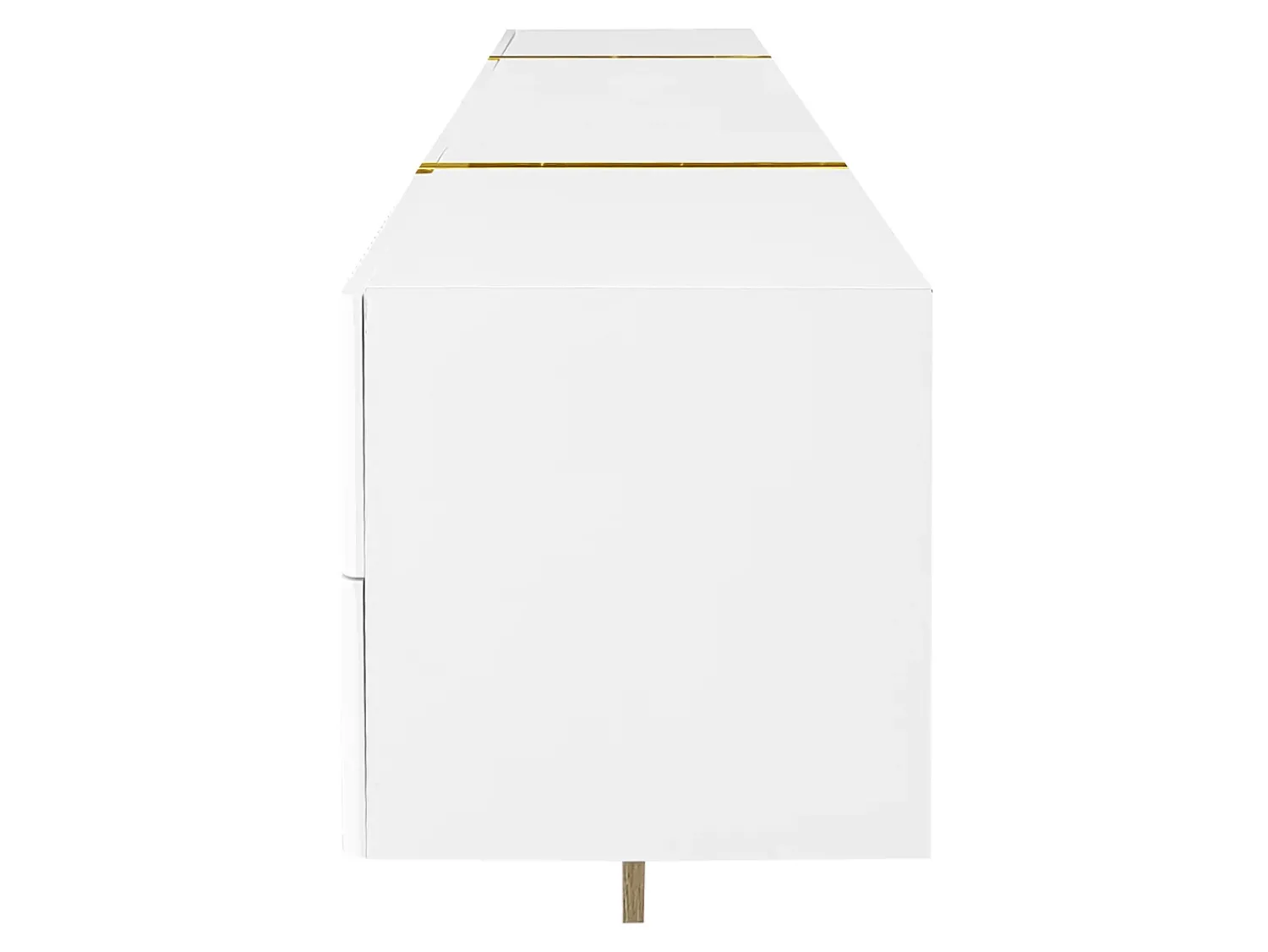 Sale Hauss Spole Móvel TV com 3 portas e 2 gavetas, corpo ranhurado na cor branca com detalhes s - 190x35x45cm Dourado