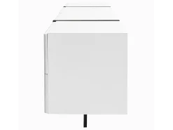 Clearance Hauss Spole Móvel TV com 3 portas e 2 gavetas, corpo ranhurado na cor branca com detalhes em - 190x35x45cm Preto