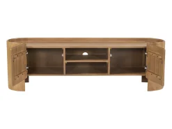 Móvel De Tv*Vente-unique Móvel TV com 2 portas e 2 nichos em madeira de mangueira - Natural - ISLARA Natural claro