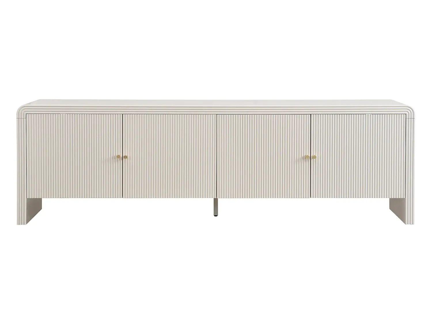 Móvel De Tv|Vente-unique Móvel TV com 4 portas em MDF - e dourado - MIRENALO Bege