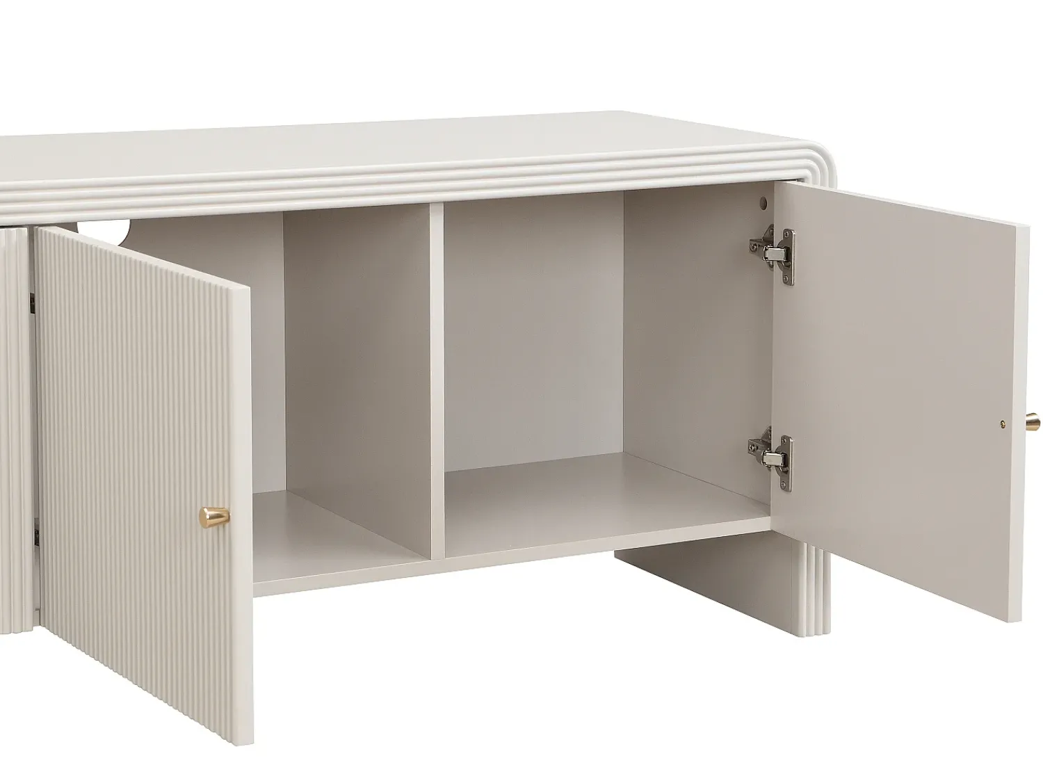 Móvel De Tv|Vente-unique Móvel TV com 4 portas em MDF - e dourado - MIRENALO Bege