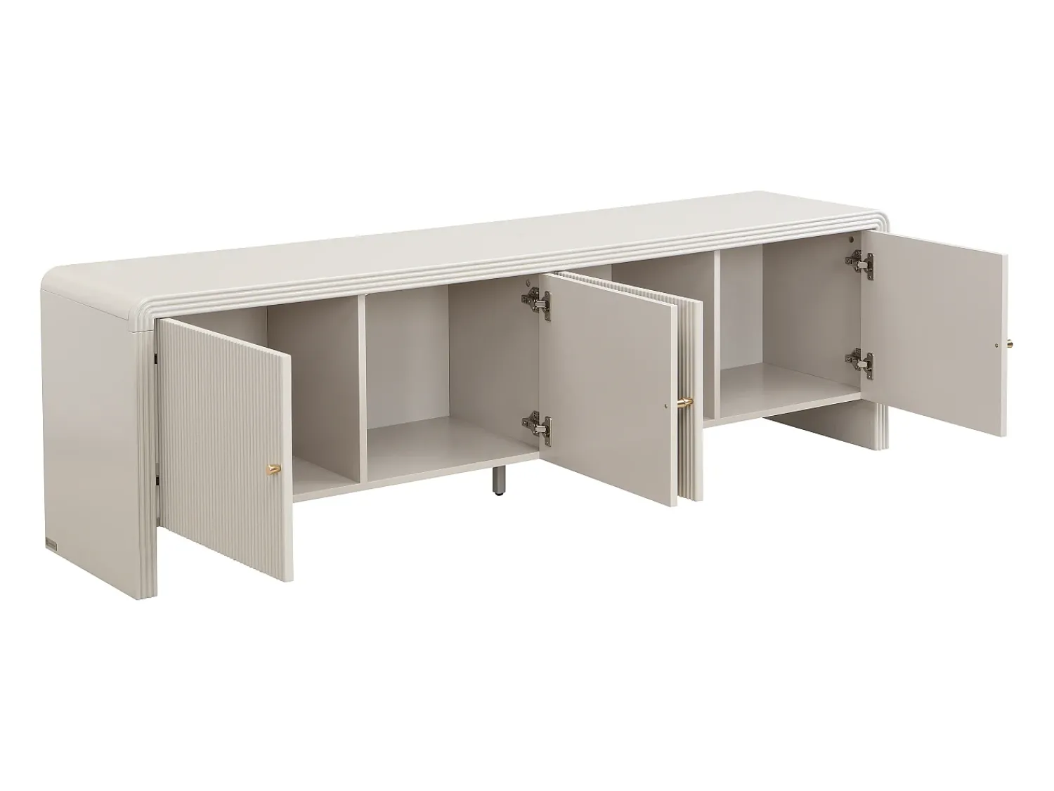Móvel De Tv|Vente-unique Móvel TV com 4 portas em MDF - e dourado - MIRENALO Bege