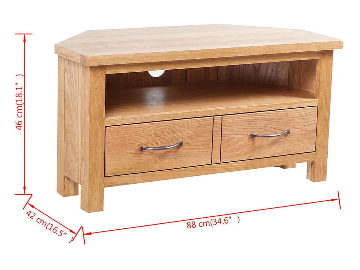 Outlet vidaxl Móvel TV com gaveta 88 x 42 x 46 cm madeira carvalho maciça Castanho