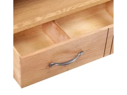 Outlet vidaxl Móvel TV com gaveta 88 x 42 x 46 cm madeira carvalho maciça Castanho