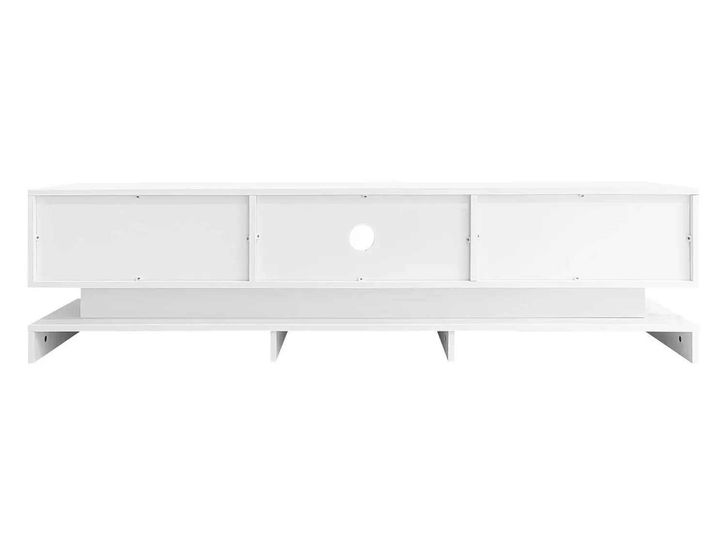 Móvel De Tv*ModernLuxe Móvel TV com LED 160cm - 2 gavetas e 1 compartimento aberto - adequado para TV 60" - Branco