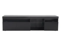 Sale Móvel TV, contemporâneo, com LED, com 3 portas e prateleira, MDF, , 180x35x45cm Preto
