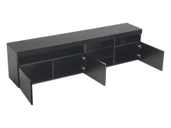 Sale Móvel TV, contemporâneo, com LED, com 3 portas e prateleira, MDF, , 180x35x45cm Preto