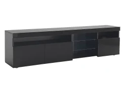 Sale Móvel TV, contemporâneo, com LED, com 3 portas e prateleira, MDF, , 180x35x45cm Preto