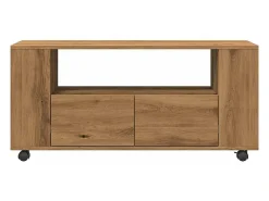 Sale vidaxl Móvel TV c/rodas 102x34,5x43cm deriv.madeira carvalho artisiano Castanho