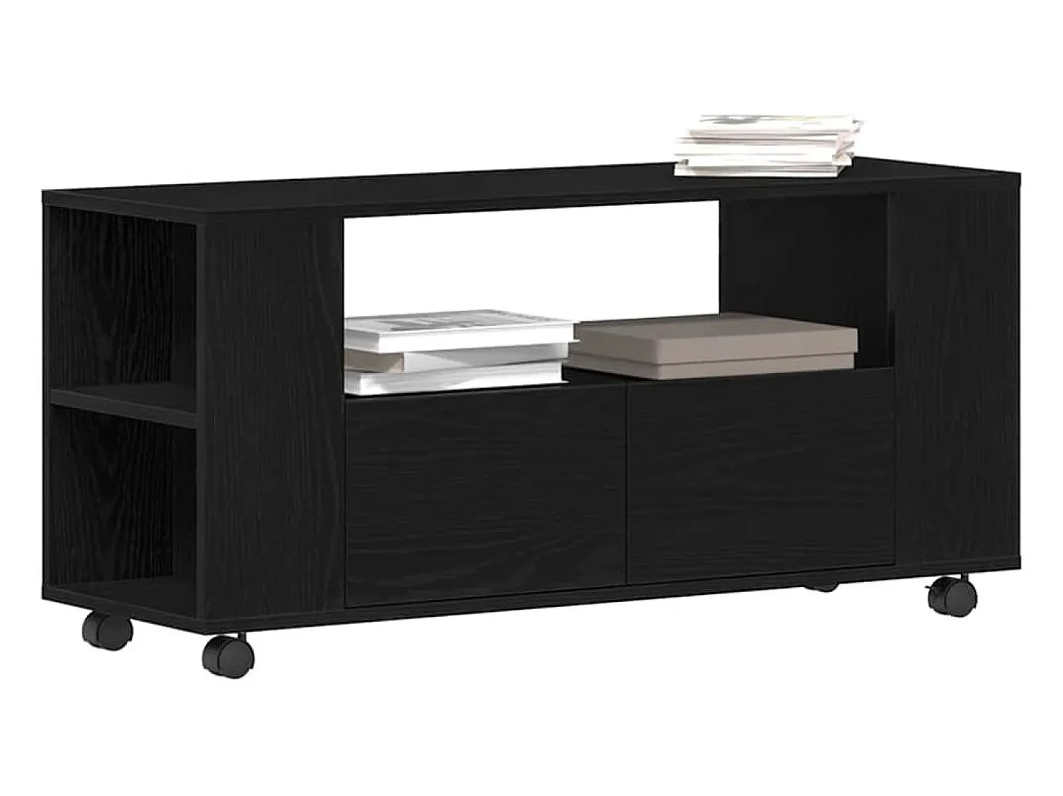 Móvel De Tv|vidaxl Móvel TV c/rodas 102x34,5x43cm deriv.madeira carvalho Preto