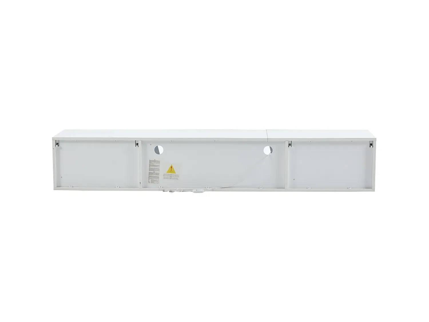 Clearance Hauss Spole Móvel TV de parede 180x35x30cm com LED, 3 portas sanfonadas, lacado brilhante Branco