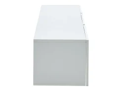 Clearance Hauss Spole Móvel TV de parede 180x35x30cm com LED, 3 portas sanfonadas, lacado brilhante Branco