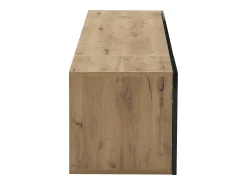 Hauss Spole Móvel TV de parede 180x37x36cm com LED, 3 portas, corpo em folheado de madeira natural e lacado brilhante^ Móvel De Tv