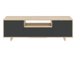 Sale Dmora Móvel TV Dnard, Aparador para televisão da sala, Móvel TV 3 portas, Aparador baixo, 150x41h46 cm, Carvalho Castanho