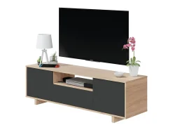 Sale Dmora Móvel TV Dnard, Aparador para televisão da sala, Móvel TV 3 portas, Aparador baixo, 150x41h46 cm, Carvalho Castanho