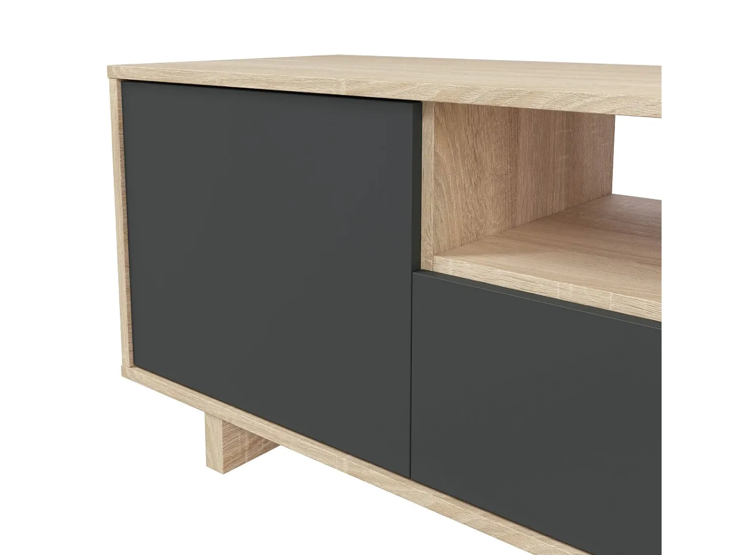 Sale Dmora Móvel TV Dnard, Aparador para televisão da sala, Móvel TV 3 portas, Aparador baixo, 150x41h46 cm, Carvalho Castanho
