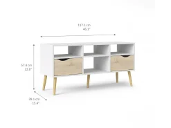 Discount Dmora Móvel TV Dtesse, Aparador de sala, Armário baixo para TV, Base de parede equipada, 117x39 h57 cm, e Carvalho Branco