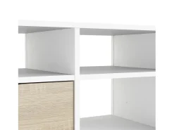 Discount Dmora Móvel TV Dtesse, Aparador de sala, Armário baixo para TV, Base de parede equipada, 117x39 h57 cm, e Carvalho Branco