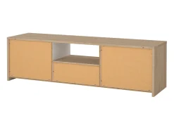 Online Dmora Móvel TV Dtessior, Aparador sala, Armário baixo para TV, Base de parede equipada, 179x48 h52 cm, Carvalho e Branco Castanho