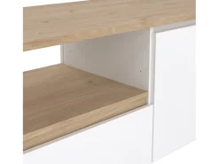 Online Dmora Móvel TV Dtessior, Aparador sala, Armário baixo para TV, Base de parede equipada, 179x48 h52 cm, Carvalho e Branco Castanho