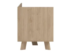 New Dmora Móvel TV Dtestin, Aparador de sala, Armário baixo para TV, Base de parede equipada, 182x51 h62 cm, Carvalho e Branco Castanho