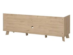 New Dmora Móvel TV Dtestin, Aparador de sala, Armário baixo para TV, Base de parede equipada, 182x51 h62 cm, Carvalho e Branco Castanho