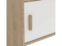 Móvel De Tv*Dmora Móvel TV Dteston, Aparador de sala, Armário baixo para TV, Base de parede equipada, 159x48 h181 cm, Carvalho e Branco Castanho