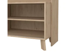 Móvel De Tv*Dmora Móvel TV Dteston, Aparador de sala, Armário baixo para TV, Base de parede equipada, 159x48 h181 cm, Carvalho e Branco Castanho