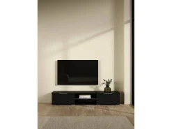Sale Dmora Móvel TV Dtheat, Aparador sala, Armário baixo para TV, Base de parede equipada, 173x40 h33 cm, Preto