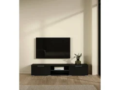 Sale Dmora Móvel TV Dtheat, Aparador sala, Armário baixo para TV, Base de parede equipada, 173x40 h33 cm, Preto