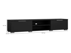 Sale Dmora Móvel TV Dtheat, Aparador sala, Armário baixo para TV, Base de parede equipada, 173x40 h33 cm, Preto